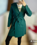 Тънко палто с качулка маслено зелено  , снимка 2