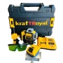 Нов Лазерен нивелир Kraft Royal, Самонивелиращ, 4D, Дистнационно, Жълт, 5VDC, 5Ah, снимка 1