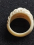 Рядък дамски пръстен от слонова кост,украсен с 14 каратово злато, снимка 3