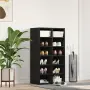 vidaXL Етажерка за обувки, черна дъб, 54x34x100,5 см, инженерно дърво, снимка 2