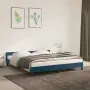 vidaXL Рамка за легло без матрак, тъмносиня, 160x200 см, кадифе, снимка 2
