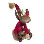 Коледен елен, седящ с Кариран костюм, 39см, снимка 3