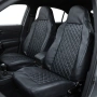 Комплект 2 бр. универсална тапицерия за предни седалки - еко кожа, черна, снимка 1