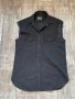 Дънкова нова мъжка черна риза без ръкави Zara S/M , снимка 2