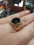 Мъжки овален пръстен с черен камък неръждаема стомана , много красив!, снимка 2