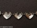 Метален колан бижу верижка с блестящи сърца в сребрист цвят, снимка 11
