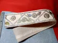 Стар ЕТНОГРАФСКИ ДАМСКИ КЕНАРЕН КОЛАН УКРАСЕН с ФЛОРАЛНИ МОТИВИ от БЛЕСТЯЩИ ПАЙЕТИ 47651, снимка 4
