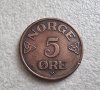 Монета. Норвегия. 5 оре . 1952 година., снимка 3