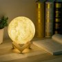LED настолна нощна лампа луна - 3D Moon light Luna, снимка 7