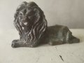 Стара бронзова статуетка - лъв, снимка 1