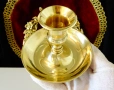Бронзов свещник с дръжка 380 гр.,барок. , снимка 4