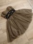 Уникална тюлена бежова официална рокля , снимка 3