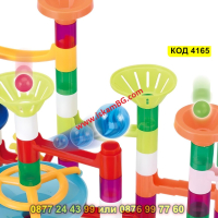 Детска занимателна игра Писта с топчета 105 части - КОД 4165, снимка 5 - Коли, камиони, мотори, писти - 44657098
