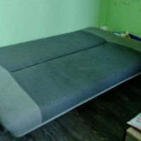 Разтегателен диван HEJLS сив, снимка 4 - Дивани и мека мебел - 42096984