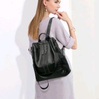 Дамска раница от висококачествена кожа с подарък малка чанта и портомоне , снимка 5 - Чанти - 42627719