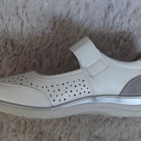 Обувки, бели, с каишка, код 312/ББ1/35, снимка 3 - Дамски ежедневни обувки - 41310217