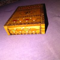 Кутия за карти и молив дървена от соца 124х90мм, снимка 3 - Карти за игра - 44375097
