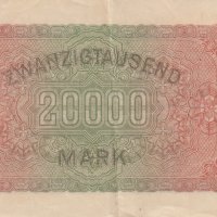 20 000 марки 1923, Германия, снимка 2 - Нумизматика и бонистика - 39037400