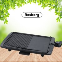 Скара Rosberg R51015I, 1500W, бр. 1 36x26см. плоча с 2 зони на печене, Незалепващо покритие, Черен, , снимка 2 - Скари - 44434263