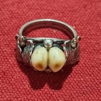 Винтидж пръстен от сребро и злато, снимка 4 - Пръстени - 41937869