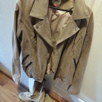 Дамско велурено яке(естествен велур) и велурени боти маркови, снимка 1 - Якета - 34101152