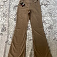 Панталони, бежово, ново, висока талия, широк крачол, чарлстон, снимка 1 - Панталони - 41163945