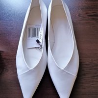 Обувки Mango, от естествена кожа, бели, снимка 1 - Дамски елегантни обувки - 42196535