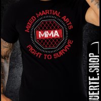 Тениска с щампа MMA FIGHT 2 SURVIVE, снимка 1 - Тениски - 36333874
