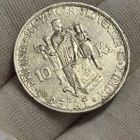10 крони 1944 г, Словакия - сребърна монета, снимка 2 - Нумизматика и бонистика - 41317819