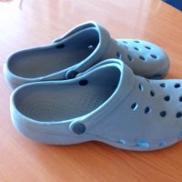 Кроксове, джапанки сини с бяло №39 стелка 25см, снимка 3 - Детски обувки - 34687838