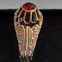 Стар Руски дамски златен пръстен с натурален рубин/злато 14 карата/, снимка 5 - Пръстени - 39617139