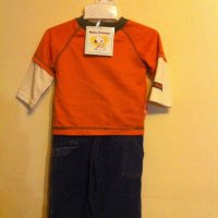 Блузка и дънки за 12 м. детенце, снимка 1 - Комплекти за бебе - 38817473