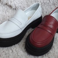 Oбувки, естествена кожа, бели и бордо, код 543/ББ1/89, снимка 8 - Дамски ежедневни обувки - 40375892