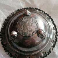 Сребърна чиния , снимка 3 - Антикварни и старинни предмети - 36247558