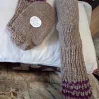 Ръчно плетени чорапи от вълна размер 38, снимка 2 - Мъжки чорапи - 39669943