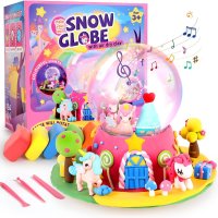 Комплект за изработка на снежен глобус за деца въртящ музикален с пластелин, снимка 1 - Рисуване и оцветяване - 41808595