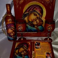 Подарък за Кръстници- Сервиз и декоративна свещ със снимка, снимка 13 - Подаръци за кръщене - 41001552