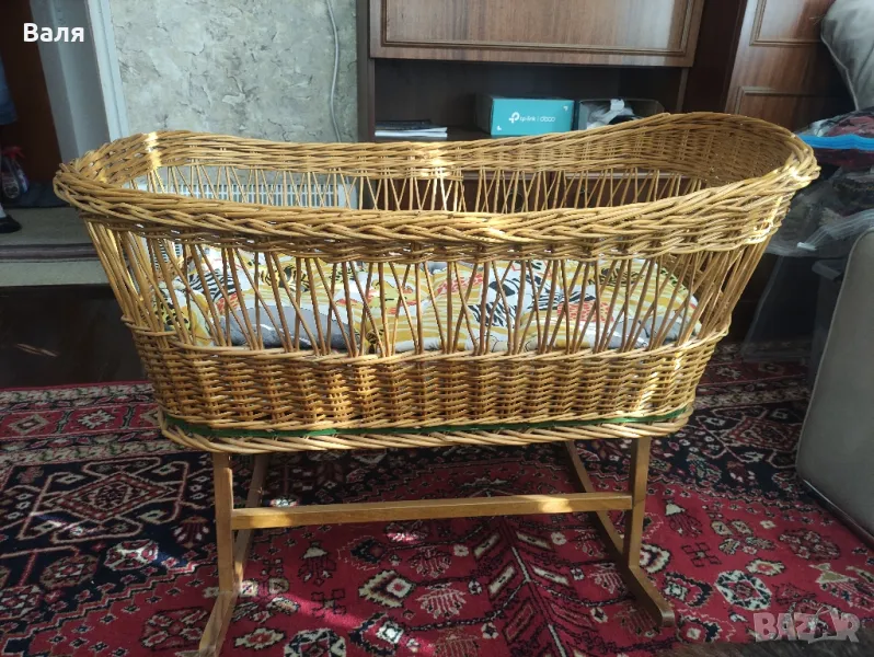 Плетен бебешки кош-люлка, снимка 1