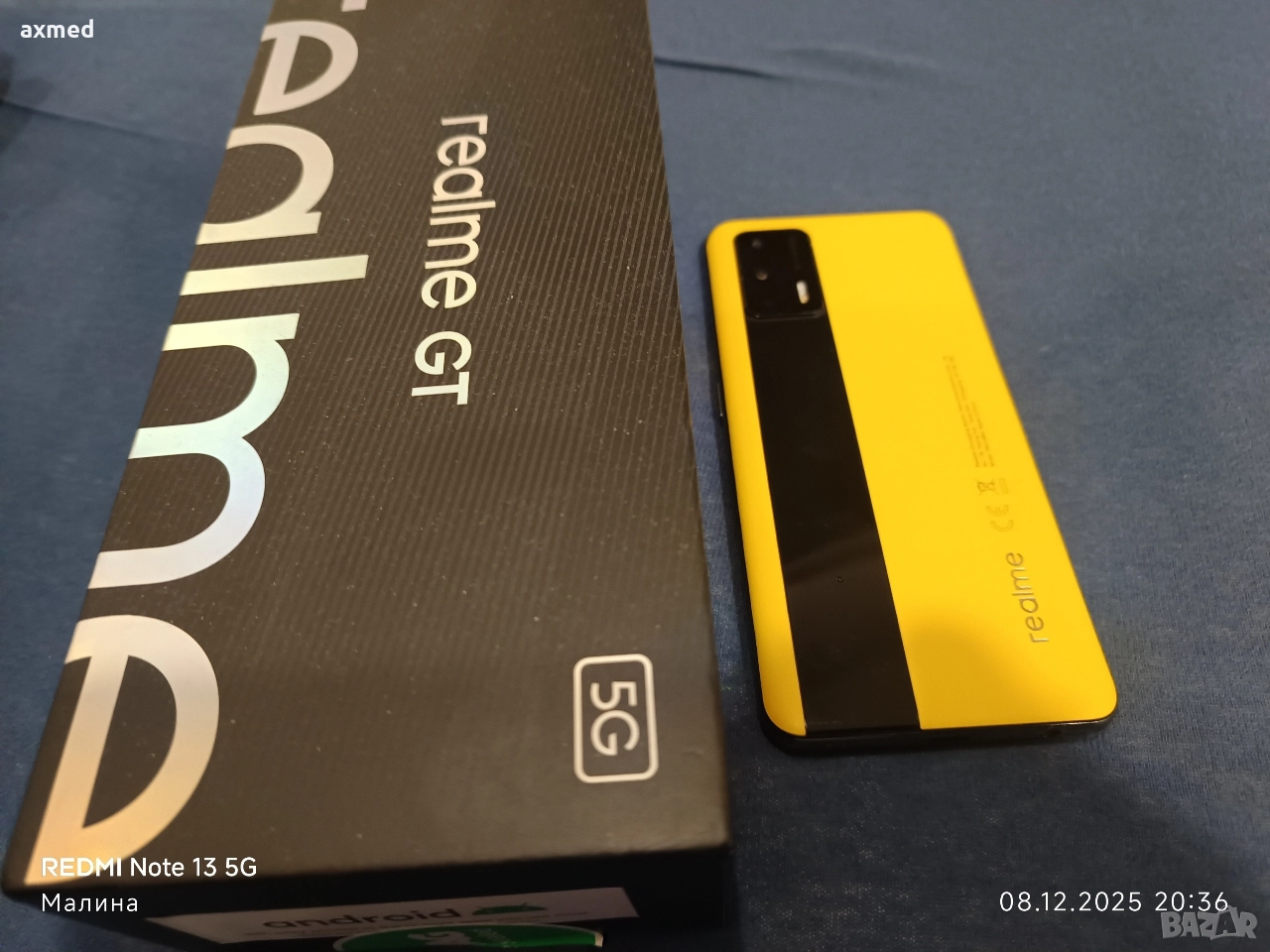 Realme GT, Dual SIM, 256GB, 12GB RAM, 5G, Състезателно жълт, снимка 1