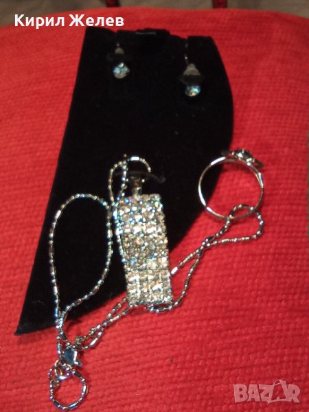 СКЪПОЦЕННИ ПОСРЕБРЕНИ КОЛИЕ ОБЕЦИ и ПРЪСТЕН ФЕШЪН АРТ КОМПЛЕКТ 6981, снимка 1