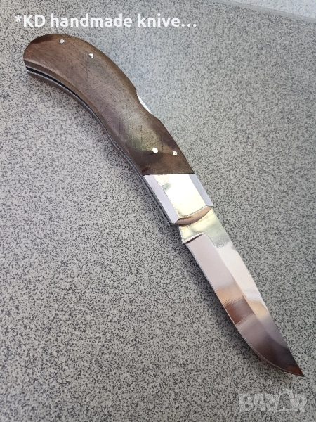 Сгъваем нож ръчно изработен + ПОДАРЪК кания, снимка 1