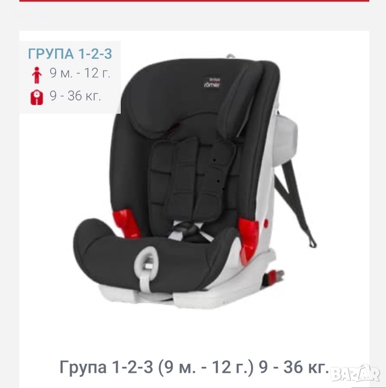Столче за кола ISOFIX Britax Romer Advansafix III SICT Cosmos Black, 9-36 кг, Черно, снимка 1