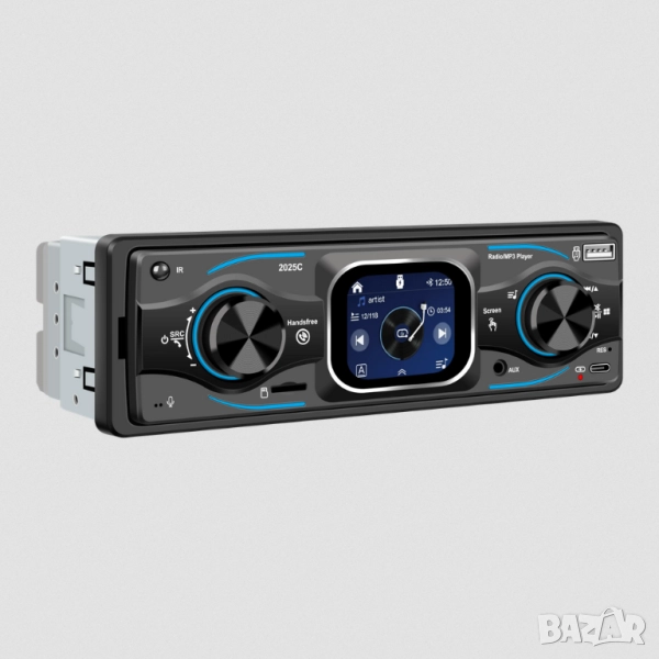 1-DIN автомобилен MP3 плейър с Bluetooth, с ДУ и 2.17” цветен дисплей с тъчскриин , снимка 1