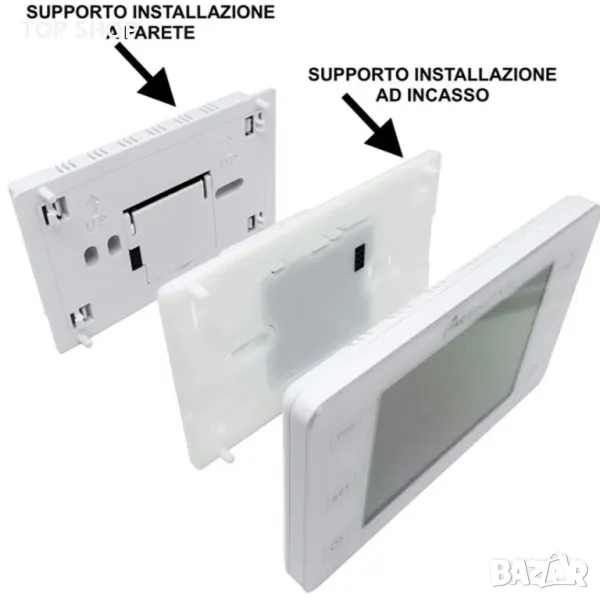 Вграден или монтиран на стена двулентов Wifi цифров хронотермостат, снимка 1