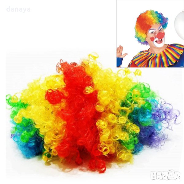 1736 Парти перука Клоун къдрава, снимка 1
