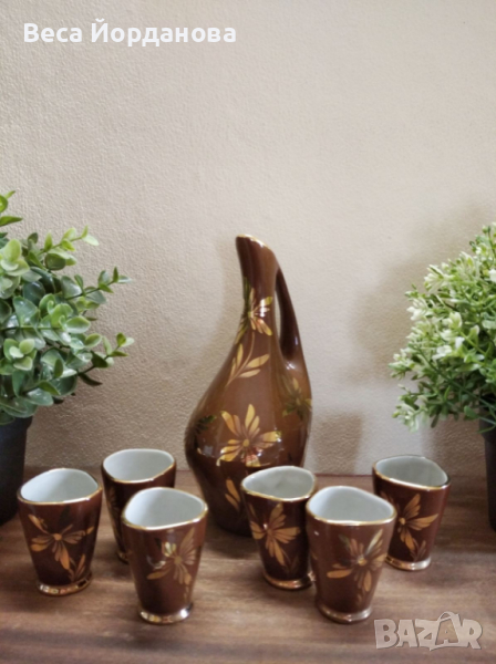 Стар керамичен сервиз за ракия, снимка 1