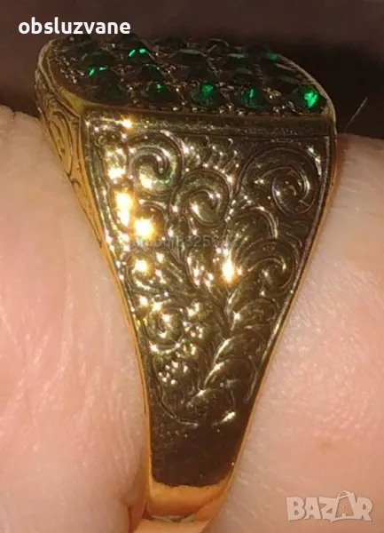 Пръстен със смарагди Евън подарявам, снимка 1