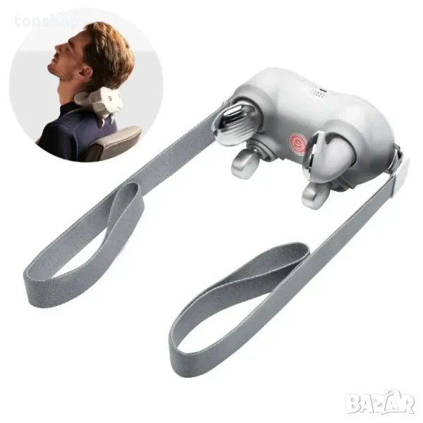 НОВ Масажор за врат SKG H7-E, с компрес и червена светлина, бял, снимка 1