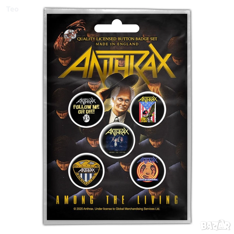 Значки на траш метълите Антракс / Anthrax, снимка 1