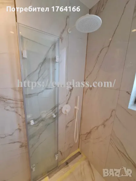 Сгъваема стъклен параван от темперирано закалено стъкло за душ преграда в баня, снимка 1